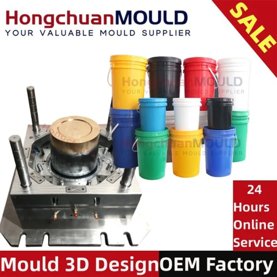 China Plastic Injection Mould Facotry Customize Plastic Pail Paint Bucket Injection Mould